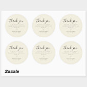 Sticker Rond Merci Mariage minimaliste simple Boho léger (Feuille)