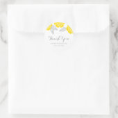 Sticker Rond Merci Mariage moderne Jaune et Gris Rose (Sac)