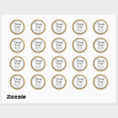 Sticker Rond MERCI Mariage moderne LGBTQ Gold (Feuille)
