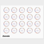 Sticker Rond Merci Mariage moderne Rainbow Floral LGBTQ (Feuille)