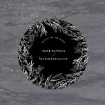 Sticker Rond Merci Mariage noir et blanc<br><div class="desc">Ce design Mariage de verdure noir et blanc Classic Round Sticker offre une combinaison classique de typographie minimaliste simple avec un histoire de couleur noir et blanc neutre et une verdure d'art de ligne chic. Les ornements en silhouette de feuille moody sont astucieusement arrangés pour créer une belle forme fluide...</div>