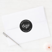 Sticker Rond Merci Mariage noir et blanc moderne (Enveloppe)