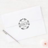Sticker Rond Merci Mariage noir et blanc simple (Enveloppe)