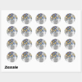 Sticker Rond Merci Mariage nuptiale Ballon Blue Navy Driver (Feuille)