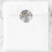 Sticker Rond Merci Mariage nuptiale Ballon Blue Navy Driver (Sac)