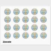 Sticker Rond Merci Mariage Opal Gemstone Quartz (Feuille)