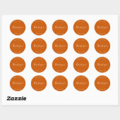 Sticker Rond Merci Mariage orangé rayé (Feuille)