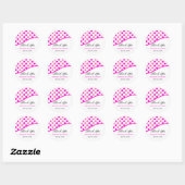 Sticker Rond Merci Mariage Pois rose (Feuille)