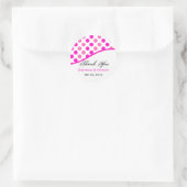 Sticker Rond Merci Mariage Pois rose (Sac)