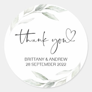 Sticker Rond Merci Mariage préféré traiter le sac Jar Eucalyptu