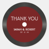 Sticker Rond Merci Mariage retro Red Vinyl (Devant)