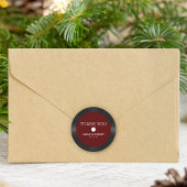 Sticker Rond Merci Mariage retro Red Vinyl