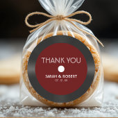 Sticker Rond Merci Mariage retro Red Vinyl