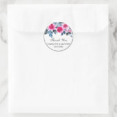 Sticker Rond Merci Mariage Rose de couleur rose (Sac)