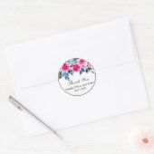 Sticker Rond Merci Mariage Rose de couleur rose (Enveloppe)