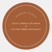 Sticker Rond Merci Mariage simple Boho Arch Terracotta (Devant)