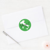 Sticker Rond Merci Mariage vert blanc et noir Italie (Enveloppe)