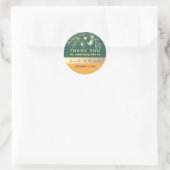 Sticker Rond Merci Mariage vert Emerald (Sac)