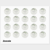 Sticker Rond Merci Mariage vert Eucalyptus Sage (Feuille)