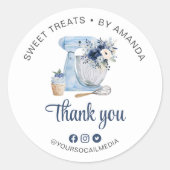 Sticker Rond Merci Melangeur Bleu (Devant)