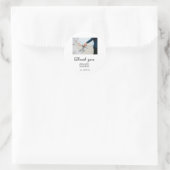 Sticker Rond Merci message de nom de couple de mariage moderne (Sac)
