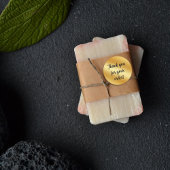 Sticker Rond Merci métallique or de luxe