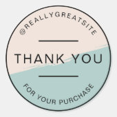 Sticker Rond Merci minimaliste esthétique beige (Devant)