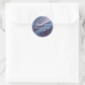 Sticker Rond Merci minimaliste Mariage bleu et violet (Sac)
