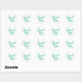 Sticker Rond MERCI Minty Green Shimmer Type Custom (Feuille)
