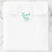 Sticker Rond MERCI Minty Green Shimmer Type Custom (Sac)