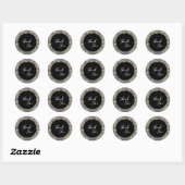 Sticker Rond Merci moderne (Feuille)