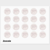 Sticker Rond Merci moderne Calligraphie Rose Or (Feuille)