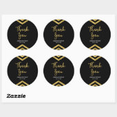 Sticker Rond Merci moderne Faux Gold Chevron (Feuille)