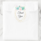 Sticker Rond Merci moderne rose et vert succulents (Sac)