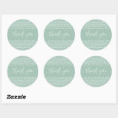 Sticker Rond Merci moderne Sage Boho (Feuille)