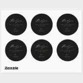 Sticker Rond Merci moderne Script noir (Feuille)