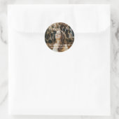 Sticker Rond Merci moderne simple photo Graduation (Sac)