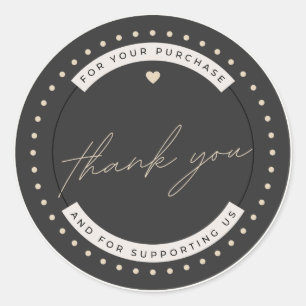 Sticker Rond Merci Moderne Simple Pour Votre Achat