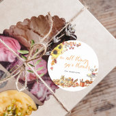 Sticker Rond Merci. | Monogramme d'action de grâces aquarelle