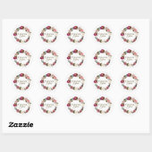 Sticker Rond Merci Moody Floral Aquarelle (Feuille)