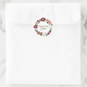 Sticker Rond Merci Moody Floral Aquarelle (Sac)