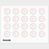 Sticker Rond Merci Motif d'aquarelle Coeurs et muffins (Feuille)
