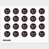 Sticker Rond Merci Motif Empreinte de léopard rose tendance fou (Feuille)