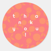 Sticker Rond Merci motif tangerine moderne (Devant)