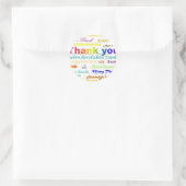 Sticker Rond Merci - multilingue (Sac)