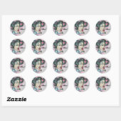 Sticker Rond Merci ! N° 6 Sticker_Lady (Feuille)