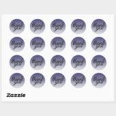 Sticker Rond Merci Navy Bleu Moderne (Feuille)