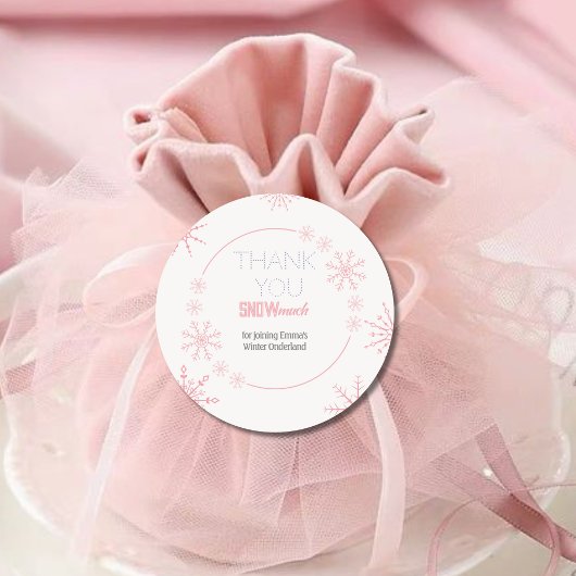 Sticker Rond Merci neige beaucoup