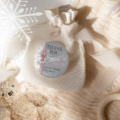 Sticker Rond Merci NEIGE beaucoup bébé fille rose Flocon de nei