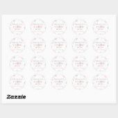 Sticker Rond Merci Neige beaucoup hiver Onederland rose Argent (Feuille)